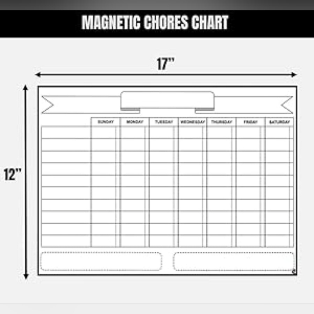 🔹️White Dry Erase Magnetic Chore Reward Schedule Chart